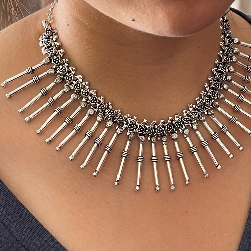 Silver ethnic necklace RBG - Picture 5 of 5